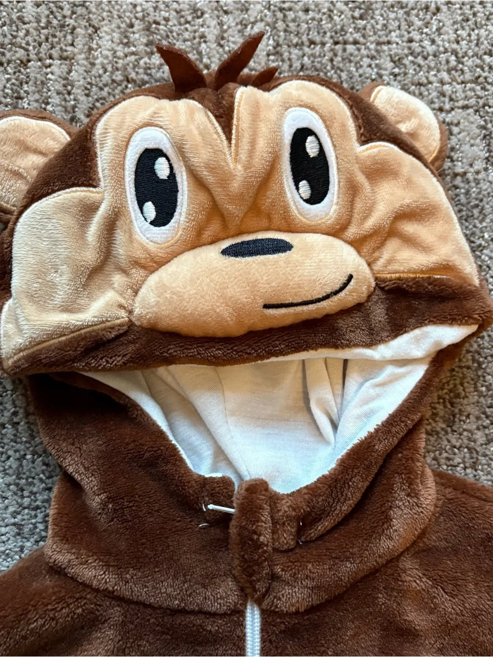 Kids Monkey costume size small one piece hooded